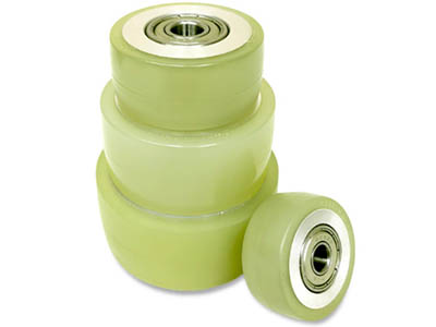 Different sizes of stainless steel core polyurethane forklift wheels